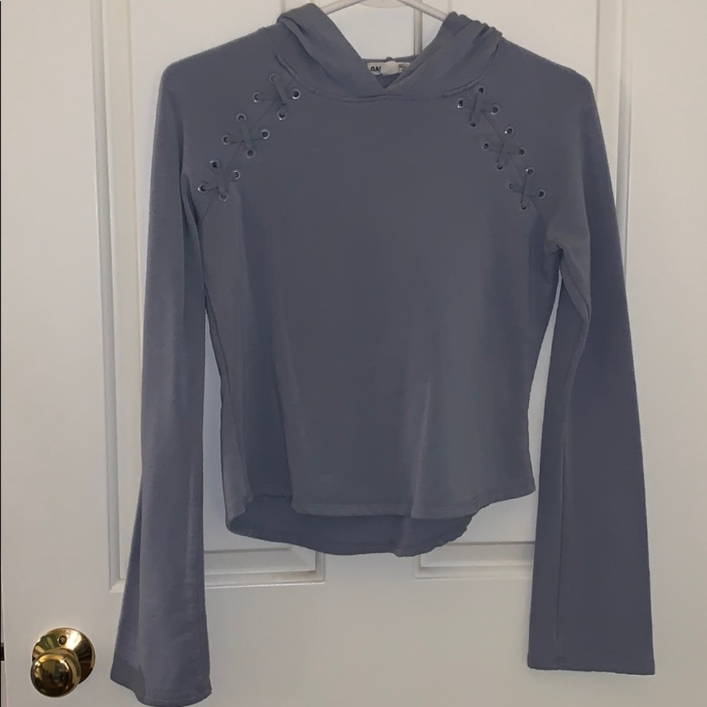 Garage comfy laced up hooded sweatshirt